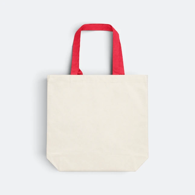 GMG5125 Gusseta Canvas Tote Bag with Colour Handle Red Gmg5125 gusseta canvas tote bag with colour handle red view, canvas tote bag corporate gift malaysia with logo printing