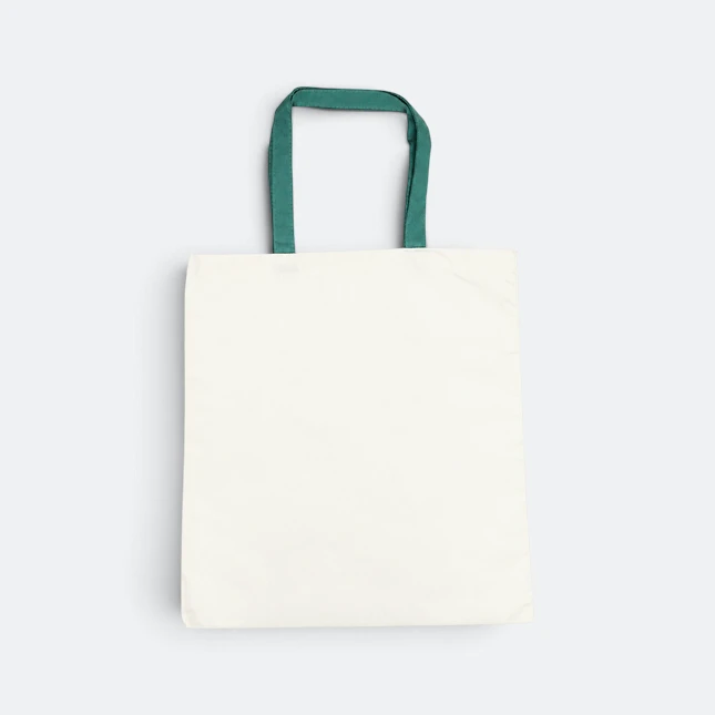 Gmg5126 handla canvas tote bag with colour handle green view, canvas tote bag corporate gift malaysia with logo printing