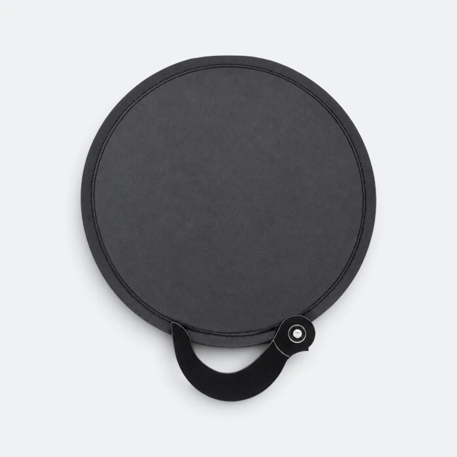 GMG7081 Rounda PP Hand Fan Black Gmg7081 rounda pp hand fan black view, sports gift corporate gift malaysia with logo printing