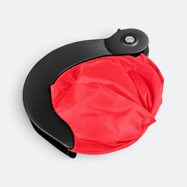 GMG7081 Rounda PP Hand Fan Red Folded Gmg7081 rounda pp hand fan red folded view, sports gift corporate gift malaysia with logo printing