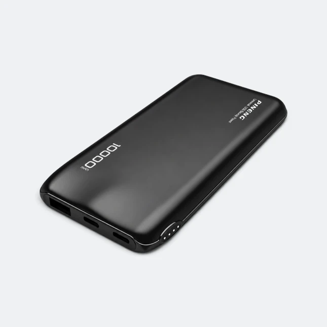 GMG8043 Pineng Slim Power Bank Black Angle Gmg8043 pineng slim power bank black angle view, power bank corporate gift malaysia with logo printing