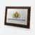 Gmg9302 dark wood plaque with silver plate with sample logo printing, corporate award plaque malaysia with custom logo printing