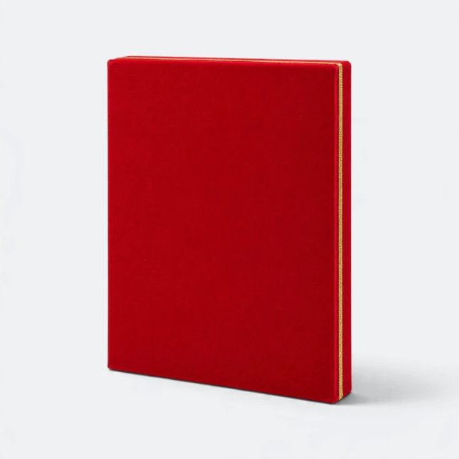Gmg9304 red leatherette folding plaque folded closed, corporate award plaque malaysia with custom logo printing