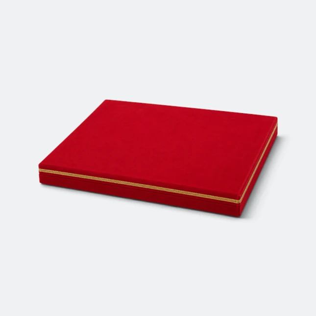 Gmg9304 red leatherette folding plaque folded flat, corporate award plaque malaysia with custom logo printing