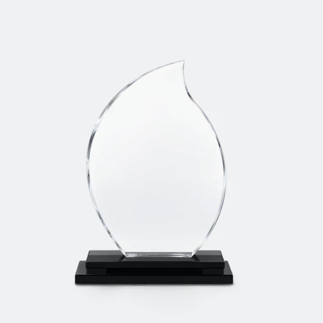 Gmg9305 crystal flame plaque medium size, corporate award plaque malaysia with custom logo printing