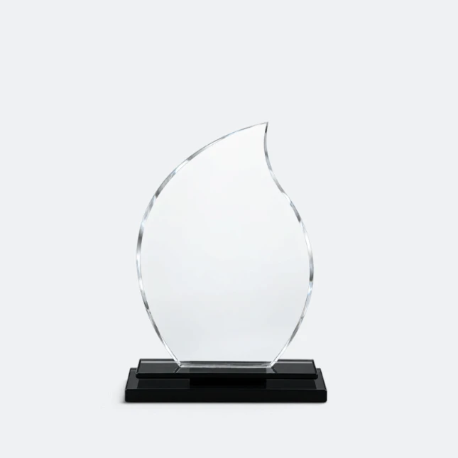Gmg9305 crystal flame plaque small size, corporate award plaque malaysia with custom logo printing