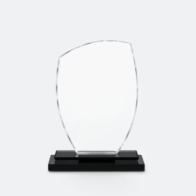 Gmg9306 crystal leaf plaque medium size, corporate award plaque malaysia with custom logo printing