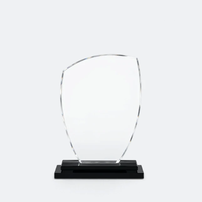 Gmg9306 crystal leaf plaque small size, corporate award plaque malaysia with custom logo printing