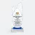 Gmg9314 crystal flame plaque with blue base with sample logo printing, corporate award plaque malaysia with custom logo printing