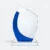 Gmg9319 crystal crescent plaque with blue wing plain, ready for custom logo engraving, corporate award plaque malaysia with custom logo printing
