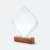 Gmg9337 diamond crystal plaque on wooden base plain, ready for custom logo engraving, corporate award plaque malaysia with custom logo printing