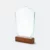 Gmg9338 hexagon crystal plaque on wooden base plain, ready for custom logo engraving, corporate award plaque malaysia with custom logo printing