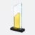 Gmg9343 gold panel glass crystal plaque plain, ready for custom logo engraving, corporate award plaque malaysia with custom logo printing
