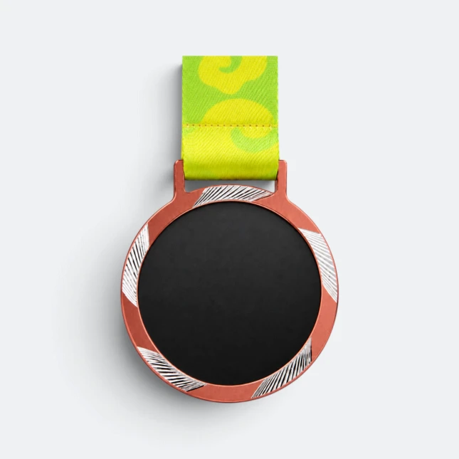 Gmg9353 glass insert aluminium medal bronze, corporate medal malaysia with custom logo printing