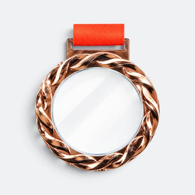 Gmg9356 twist rim glass aluminium medal bronze, corporate medal malaysia with custom logo printing