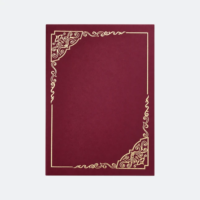 Gmg9412 honour certificate holder a4 maroon view, certificate frame corporate gift malaysia with logo printing