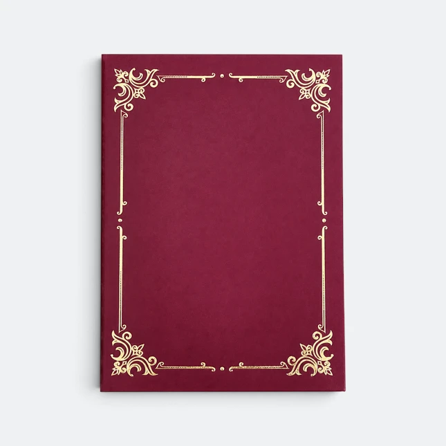 Gmg9414 honour certificate holder a4 maroon view, certificate frame corporate gift malaysia with logo printing