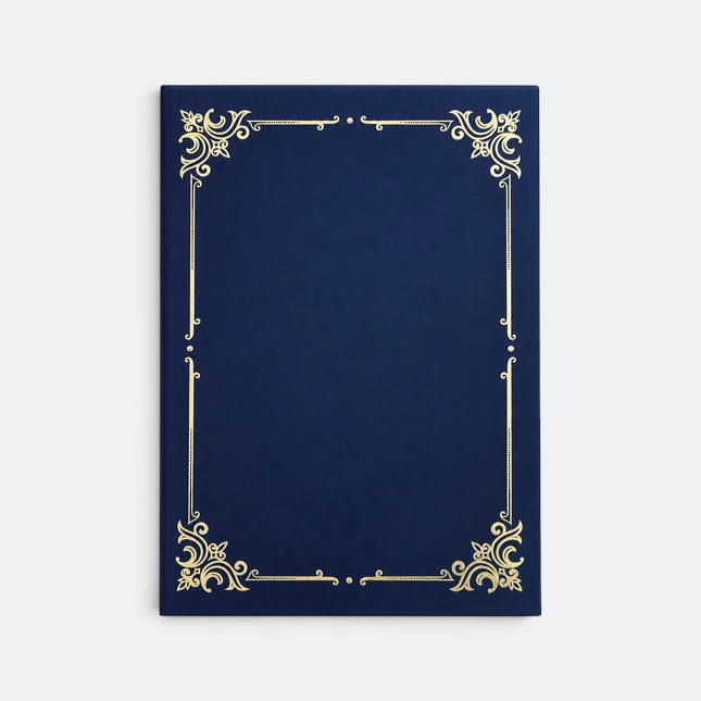 Gmg9414 honour certificate holder a4 navy blue view, certificate frame corporate gift malaysia with logo printing