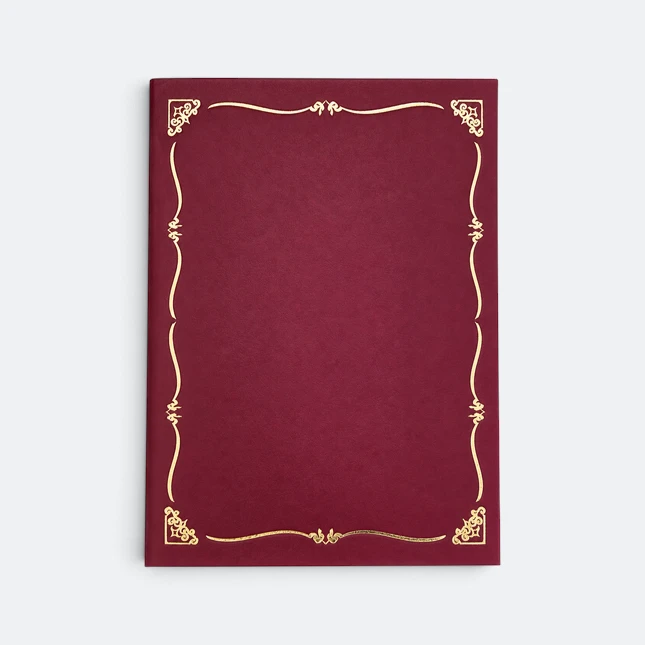 Gmg9415 honour certificate holder a4 maroon view, certificate frame corporate gift malaysia with logo printing
