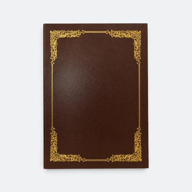 Gmg9418 honour certificate holder a4 brown view, certificate frame corporate gift malaysia with logo printing